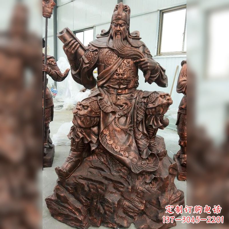 南京关羽夜读春秋读书铜雕