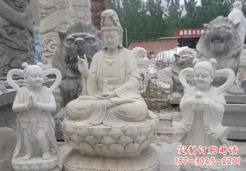 南京观音菩萨善财童子和龙女雕塑