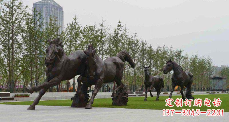 南京广场奔马动物铜雕