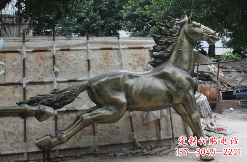 南京广场奔马动物铜雕 (2)