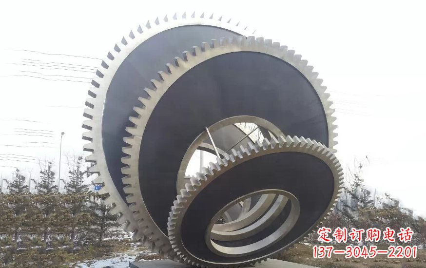 南京广场不锈钢齿轮雕塑22