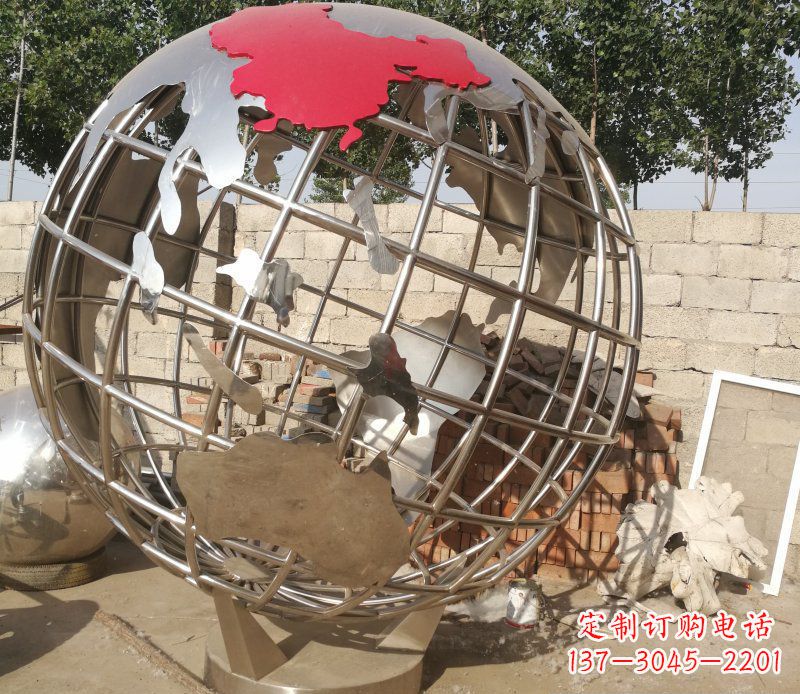 南京广场不锈钢抽象地球雕塑