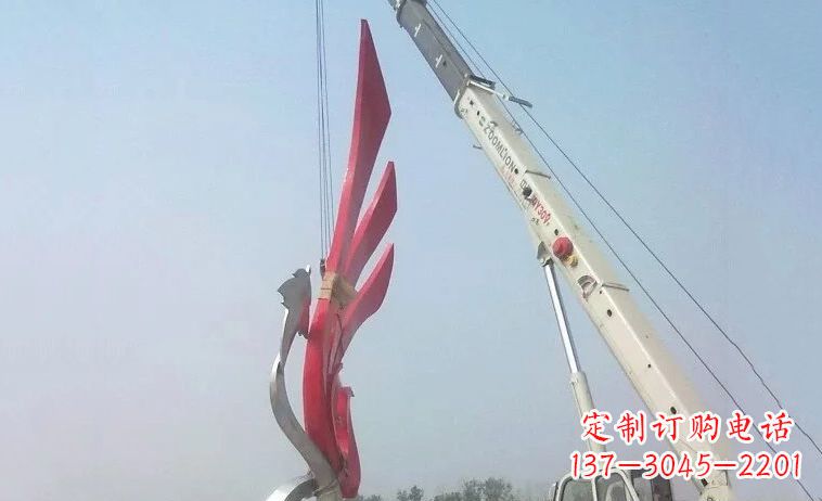 南京广场不锈钢抽象凤凰雕塑_2 (2)