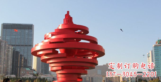 南京不锈钢抽象火炬雕塑,展现活力与坚强