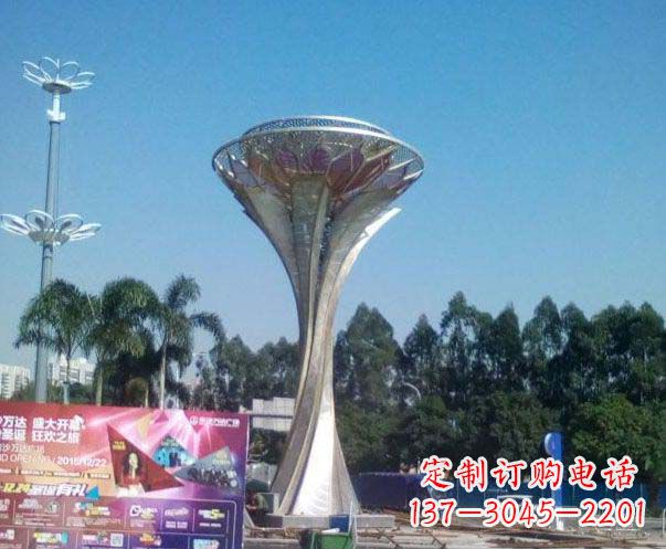 南京广场不锈钢抽象莲花雕塑