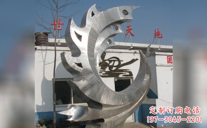 南京精美不锈钢抽象凤凰雕塑