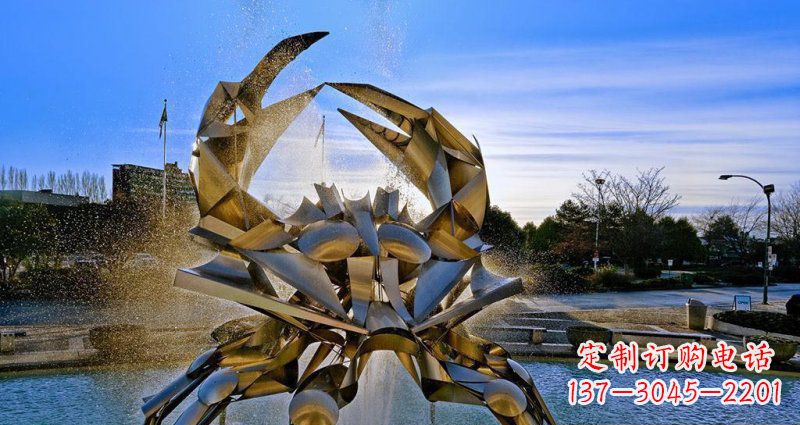 南京优美雅致的不锈钢螃蟹抽象雕塑