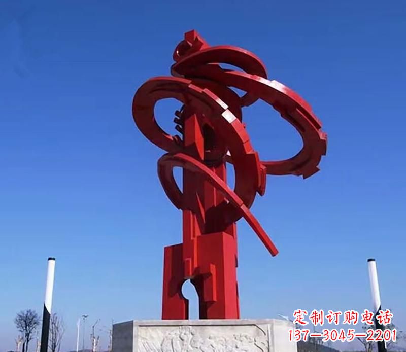 南京广场不锈钢抽象飘带雕塑2