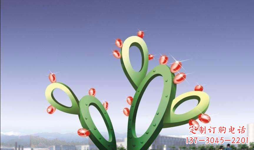 南京广场不锈钢抽象仙人掌雕塑