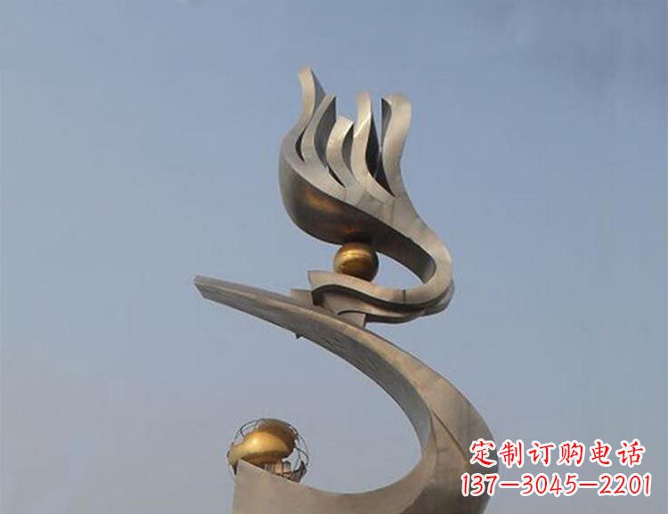 南京广场不锈钢创意凤凰雕塑