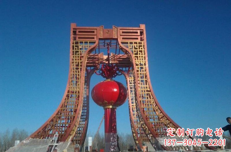 南京中领雕塑推出不锈钢大型灯笼雕塑