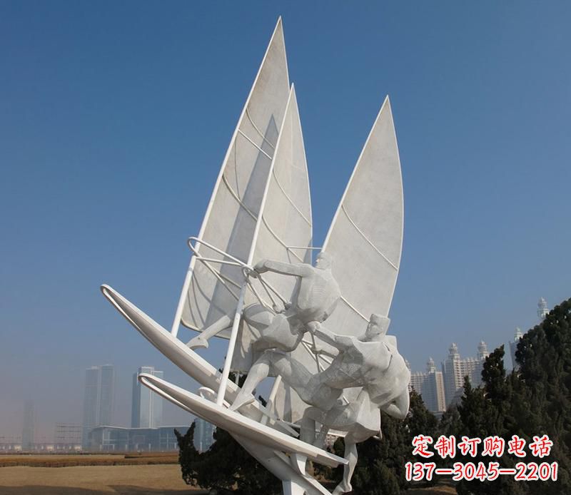 南京广场不锈钢帆船比赛运动雕塑