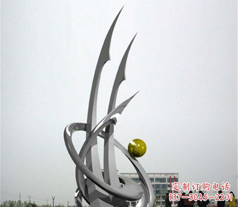 南京广场不锈钢帆船抽象雕塑