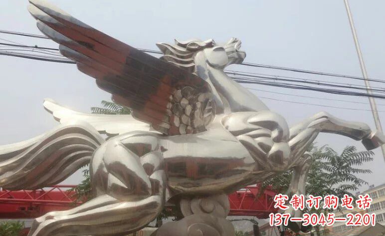 南京流畅优美的不锈钢飞马雕塑