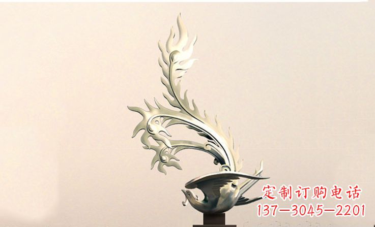 南京广场不锈钢凤凰雕塑 (5)