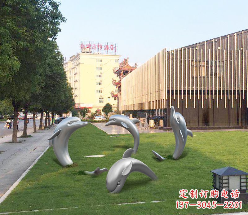 南京艺术雕塑“海豚”摆件