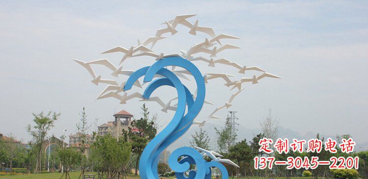 南京精美的不锈钢鸽子雕塑