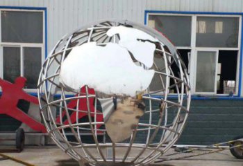 南京中领雕塑制作专业不锈钢地球仪景观雕塑