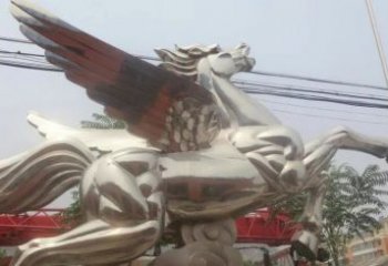 南京流畅优美的不锈钢飞马雕塑