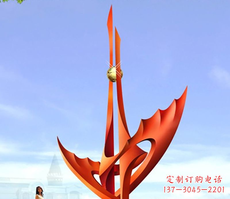 南京广场不锈钢火炬抽象雕塑