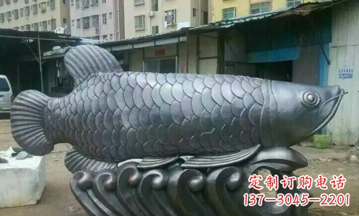 南京广场不锈钢金龙鱼雕塑 (2)