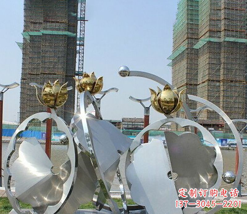 南京精美不锈钢抽象莲花雕塑