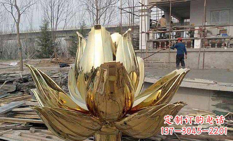 南京超大型不锈钢莲花雕塑，惊艳定制空间