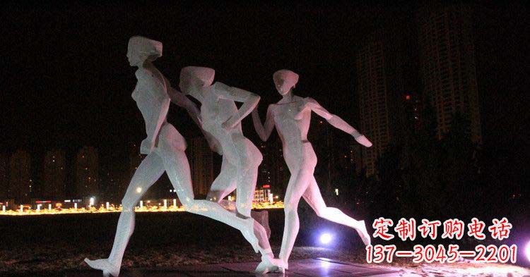 南京优雅靓丽的女性不锈钢跑步雕塑