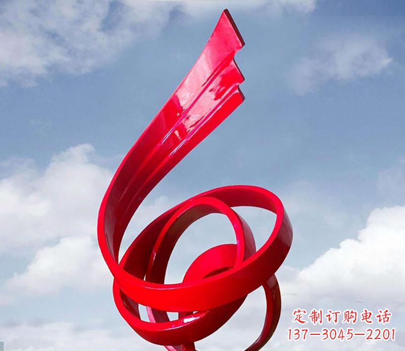 南京广场不锈钢飘带翅膀抽象雕塑