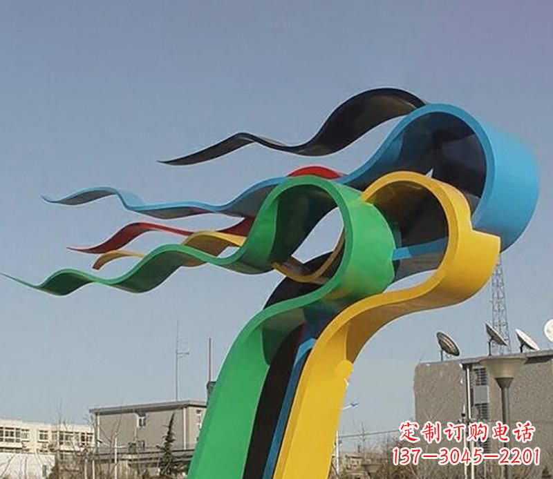 南京广场不锈钢飘带景观雕塑22