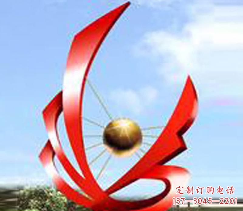 南京让风带来梦想——中领雕塑飘带球网景观雕塑