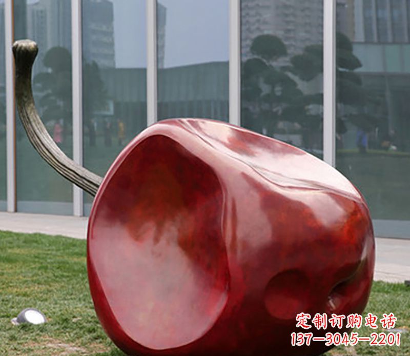 南京优雅大气的不锈钢苹果雕塑