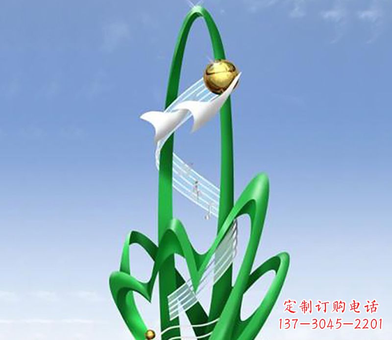 南京广场不锈钢树叶景观雕塑