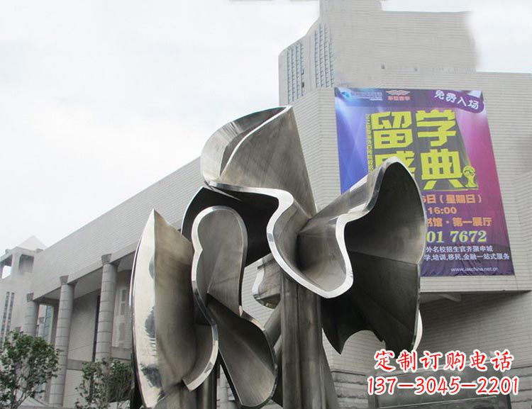南京全新不锈钢荷叶雕塑,缔造完美景观