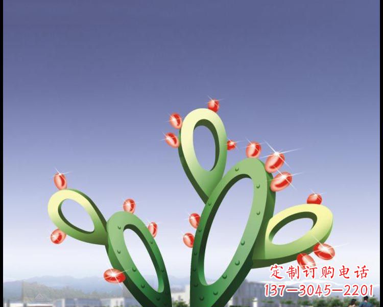 南京视觉焕发的不锈钢仙人掌景观雕塑