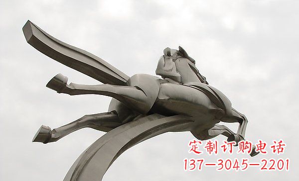 南京广场不锈钢一马当先景观雕塑