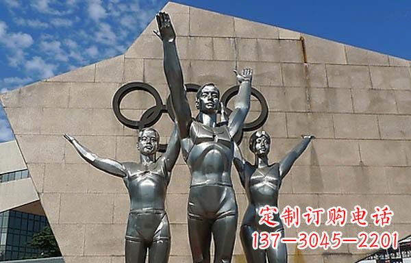 南京中领雕塑|不锈钢运动员雕塑