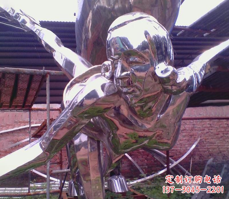 南京彰显经典风采的不锈钢运动员雕塑
