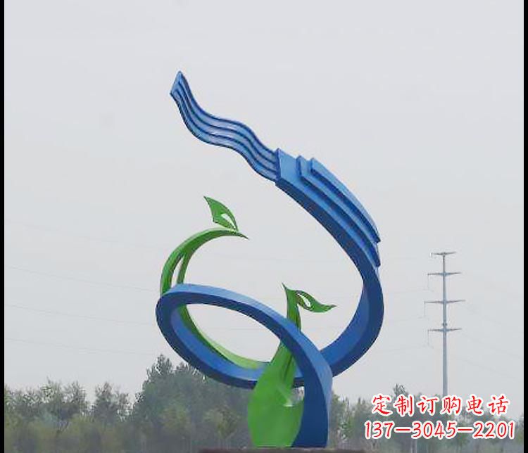 南京完美锻造,彩色不锈钢抽象凤凰雕塑
