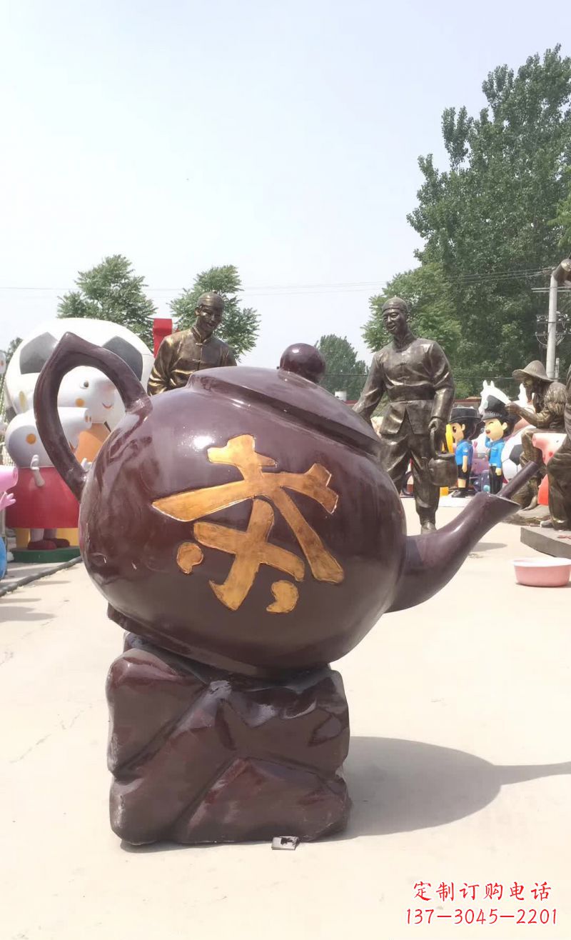 南京高质量广场茶壶铜雕塑