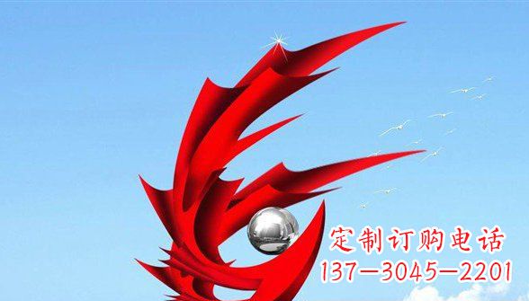 南京广场抽象凤凰不锈钢雕塑 (2)
