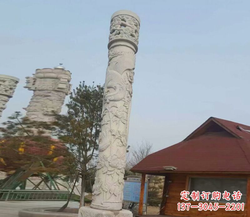 南京迎宾龙柱石雕——大理石景观雕刻精美艺术品