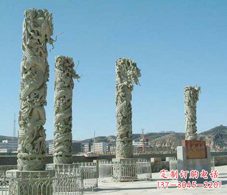南京中领雕塑的大理石盘龙柱景观石雕