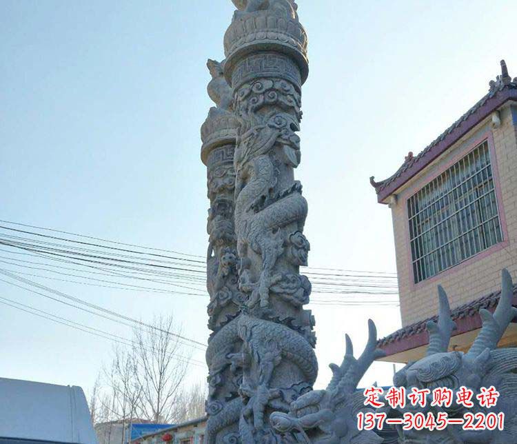 南京广场大理石盘龙柱景观石雕