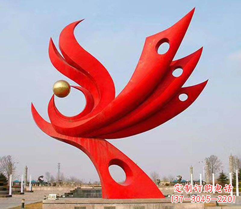 南京广场凤凰宝地不锈钢雕塑
