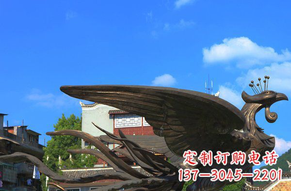 南京广场凤凰动物铜雕