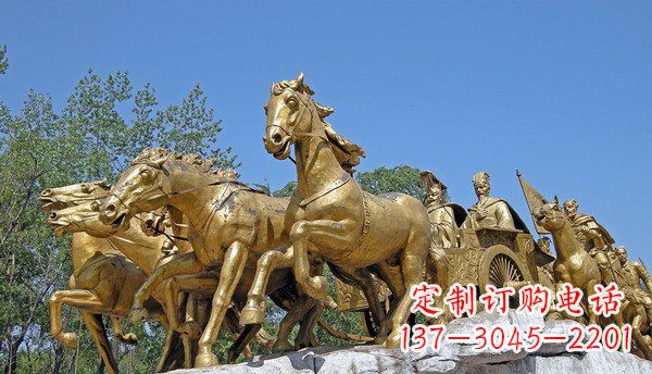 南京中领雕塑:精美古典马车铜雕