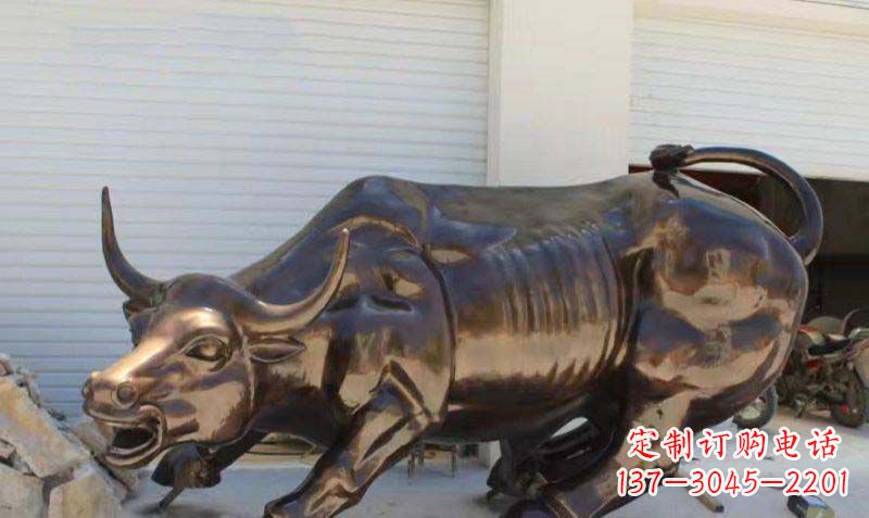 南京广场华尔街铜牛动物铜雕-优质的动物铜雕定制