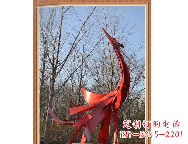 南京广场景观不锈钢凤凰雕塑