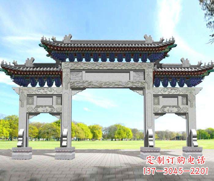 南京广场景观大理石牌楼石雕